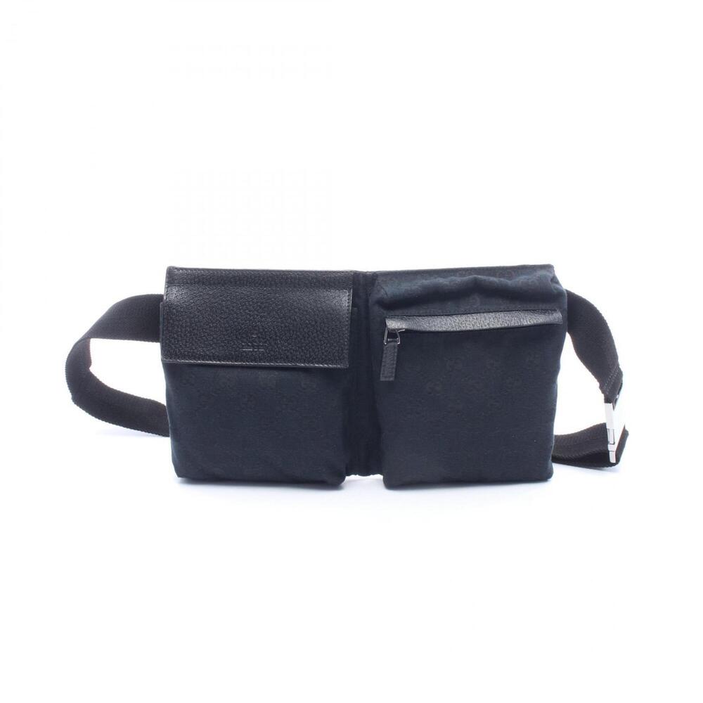 GUCCI Authentic Black Leather Fanny Pack